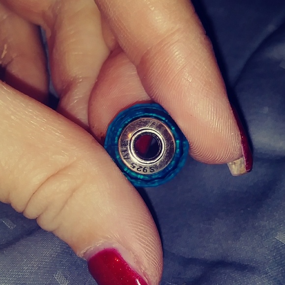 Pandora Lake blue murano glass bead. - Picture 5 of 5